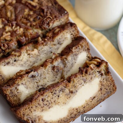 Cream Cheese Banana Bread with a recipe card icon.