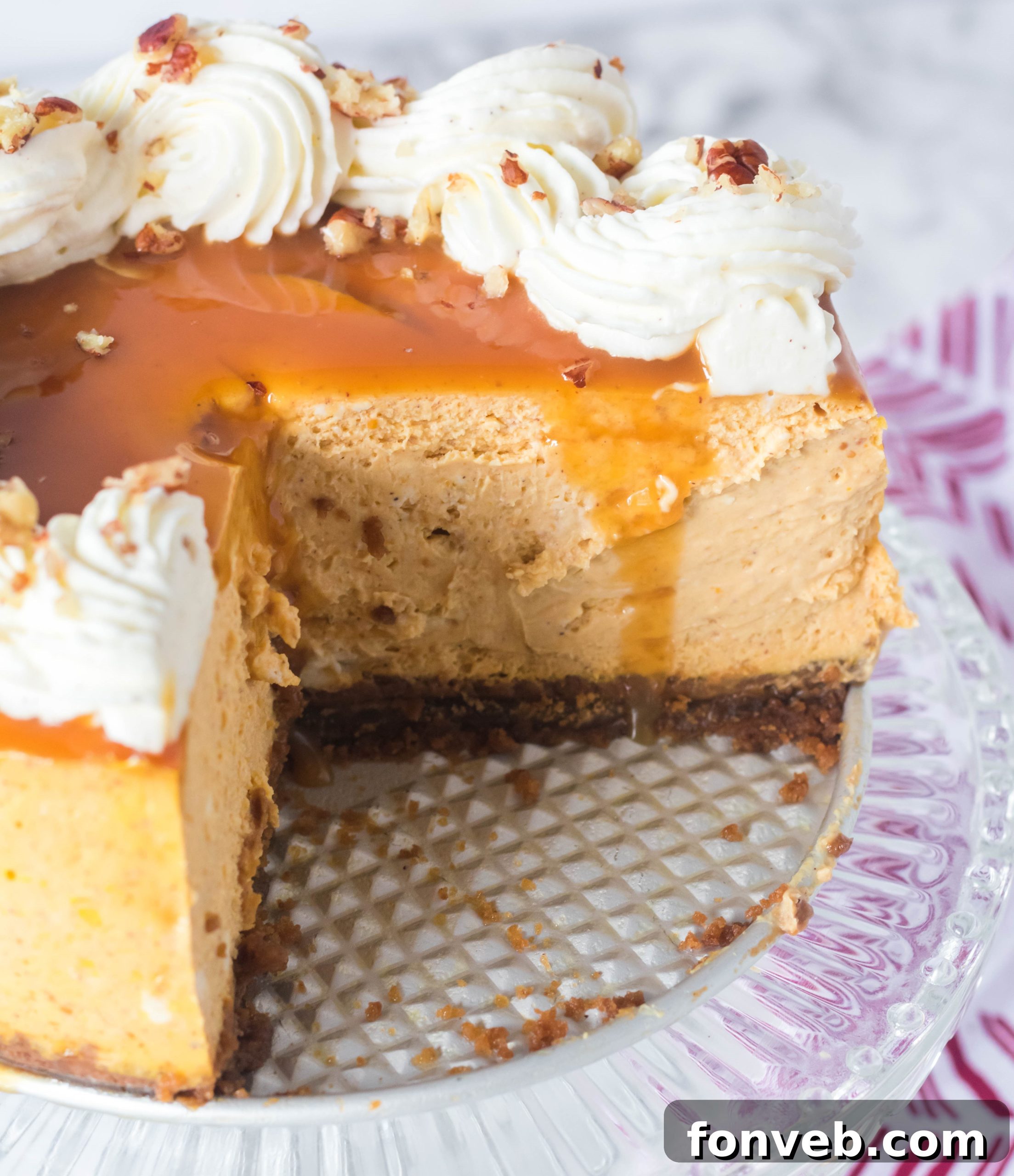 Pumpkin cheesecake batter in a springform pan