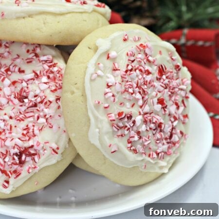 Amish Sugar Cookies with peppermint topping