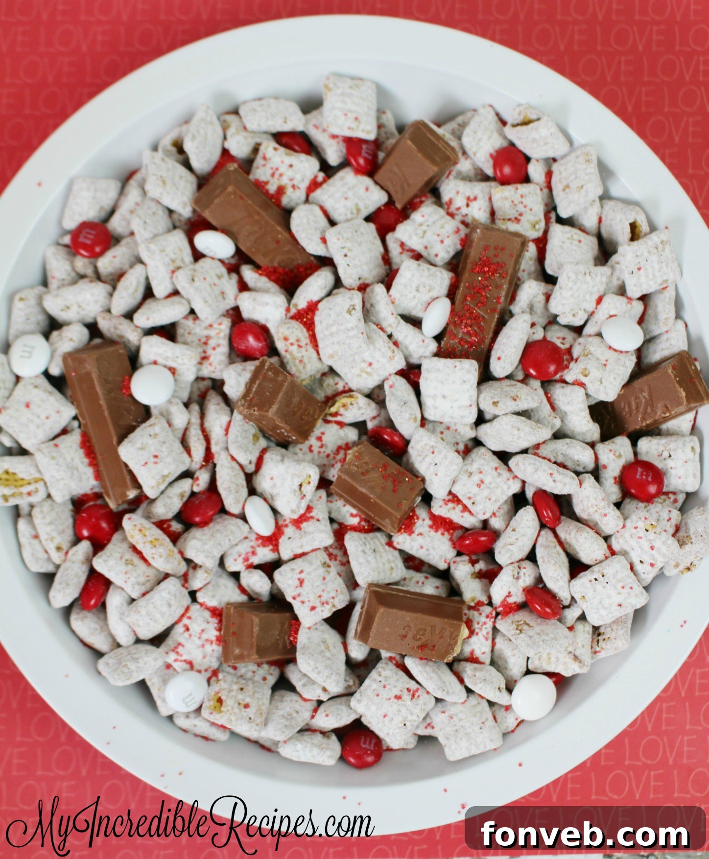 Sweetheart Kit Kat Muddy Buddies 5 Various images of Valentine's Day themed Kit Kat Muddy Buddies